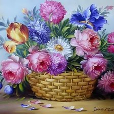 Схема вышивки «цветы»