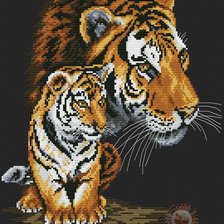 Схема вышивки «тигры»
