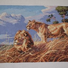 Схема вышивки «львы»