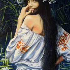 Схема вышивки «Девушка с венком»