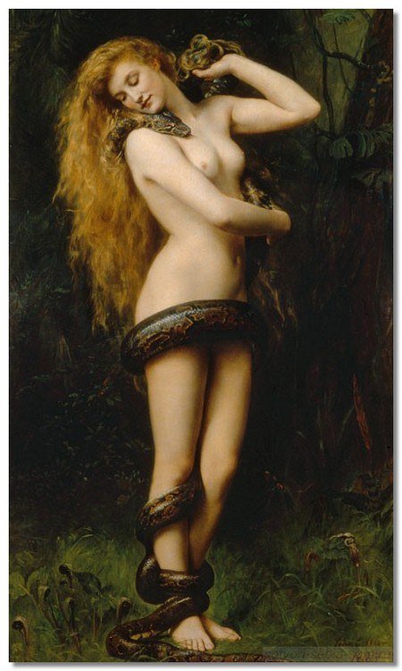 Девушка со змеей - оригинал