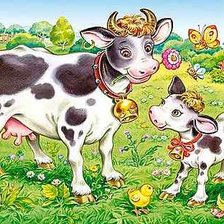 Бычки на лугу