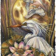 Схема вышивки «цапли»