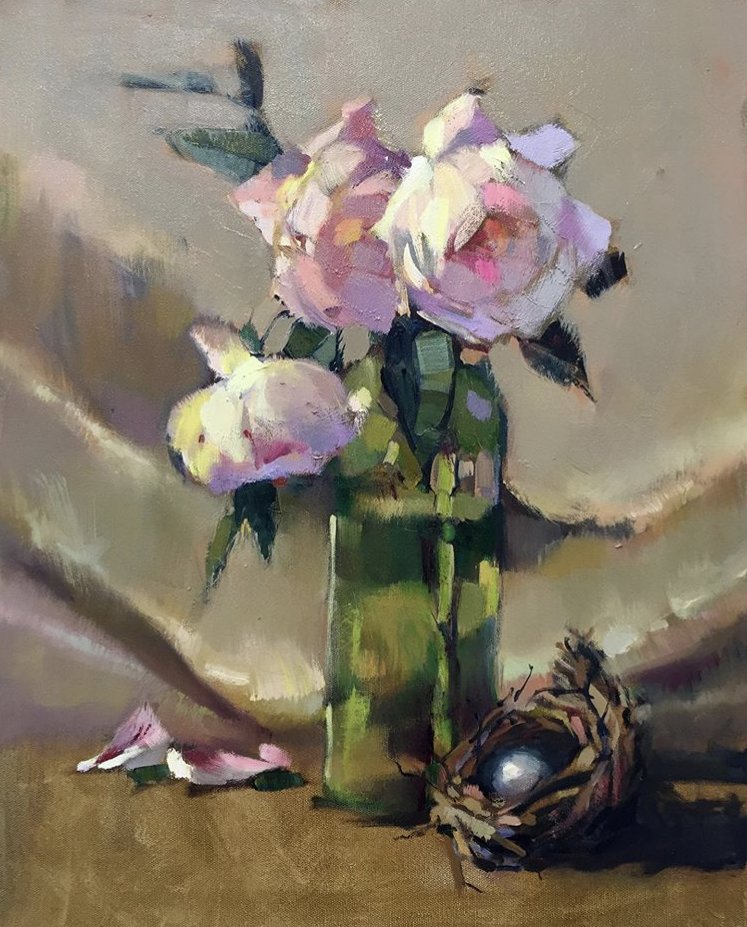 Розы в вазе - цветы, роза, ваза, натюрморт, живопись - оригинал