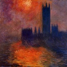 Оригинал схемы вышивки «Лондонский парламент в тумане. Клод Моне» (№2095155)
