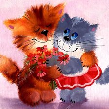 Схема вышивки «коты»