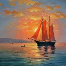 Схема вышивки «Алые паруса»