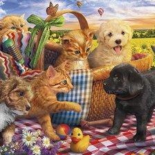 Схема вышивки «китята и кутята»