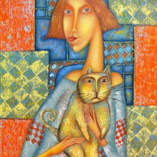 Оригинал схемы вышивки «Портрет с кошкой 2. Дмитрий Сулимов» (№2096636)
