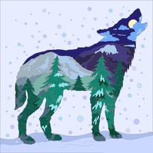 Схема вышивки «Волк»