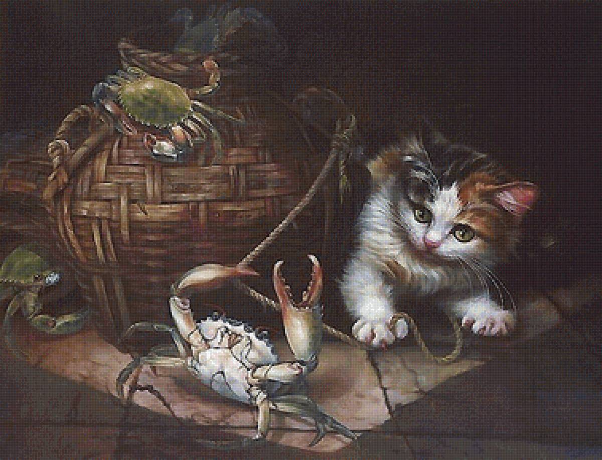 котёнок и крабы - котенок, крабы - предпросмотр