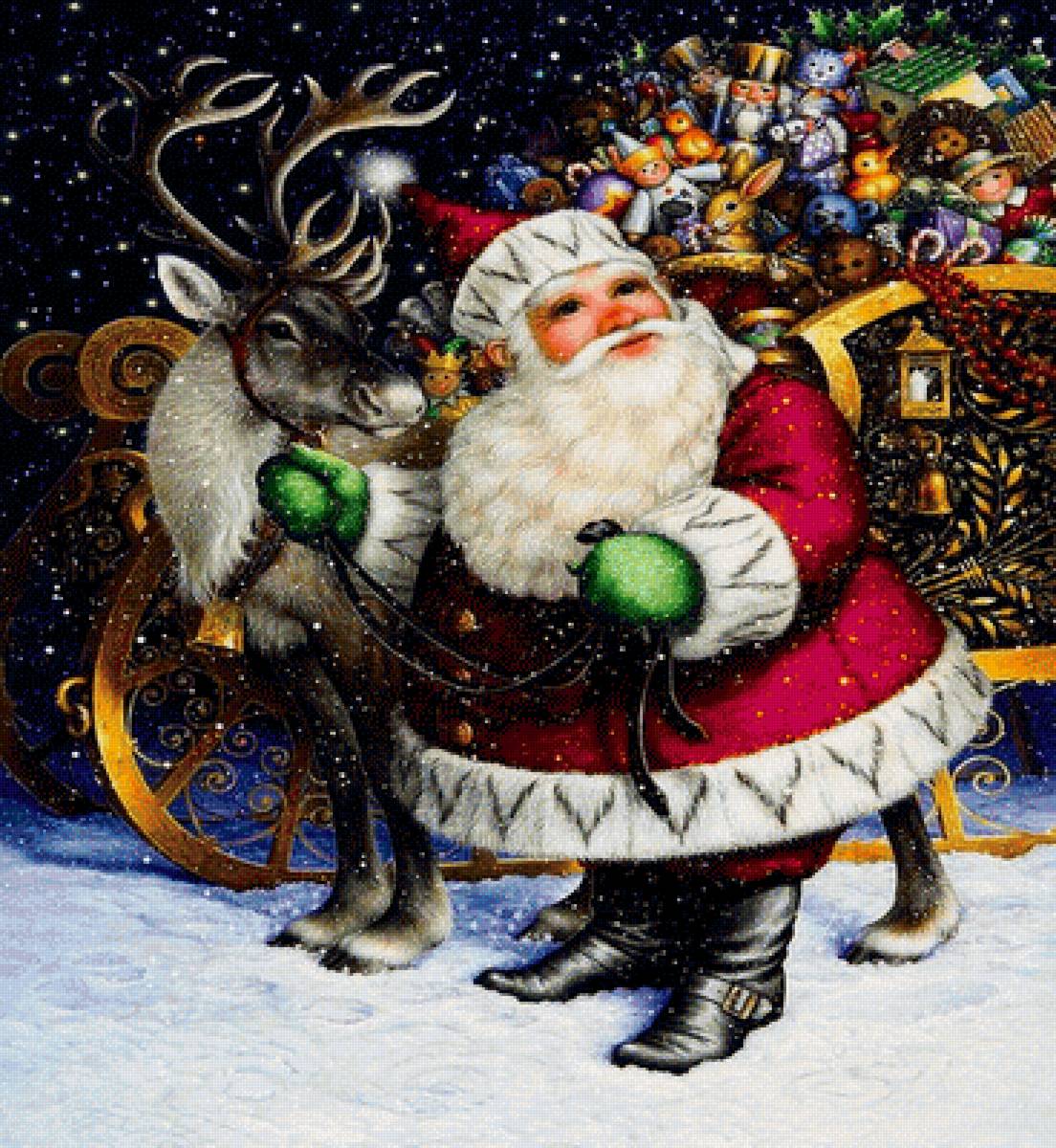 Дед Мороз с подарками - подарки, дед мороз, новый год, рождество, санта - предпросмотр