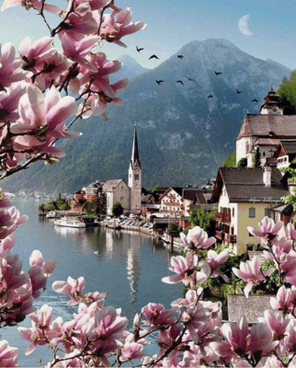 Халльштатт - горы, город, море, пейзаж - предпросмотр