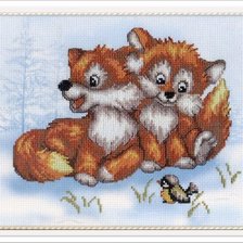 Схема вышивки «лисята»