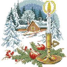 Схема вышивки «Свеча горела»