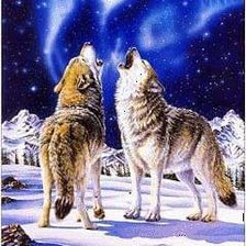 Схема вышивки «волки»