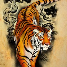 Схема вышивки «тигры»