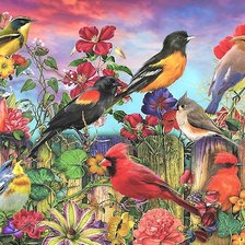 Схема вышивки «птички»