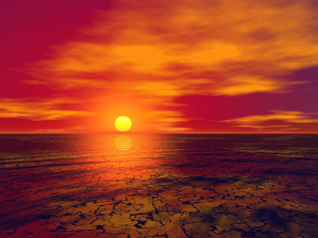 Закат - закат, солнце, пустыня, природа - оригинал