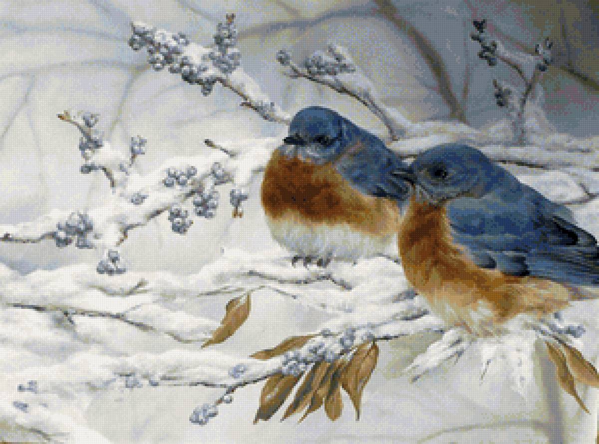 №2099534 - дерево, ягоды, зима, птицы - предпросмотр