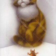Схема вышивки «Кот и мышь»