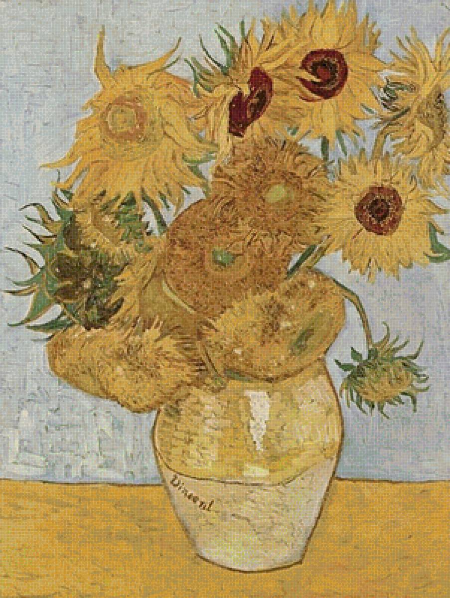 Подсолнухи. Ван Гог - подсолнухи, ван гог, ваза, живопись, натюрморт, цветы - предпросмотр