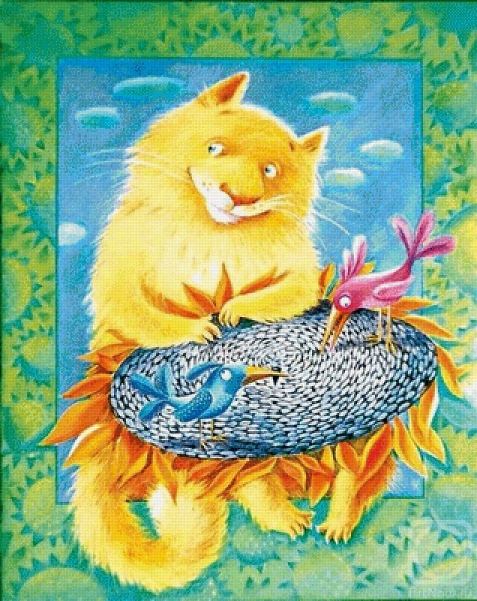 Котик - иллюстрация, сказка - предпросмотр