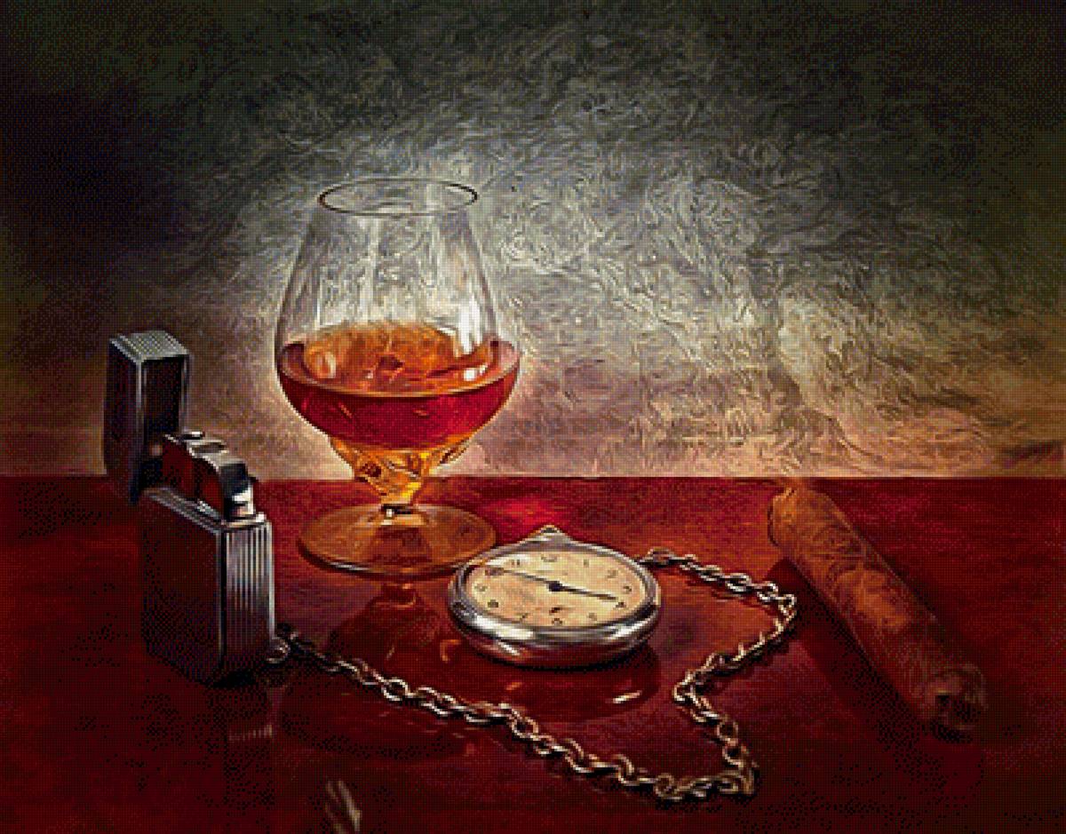 Коньяк и Сигара - серия "мужской натюрморт" - предпросмотр