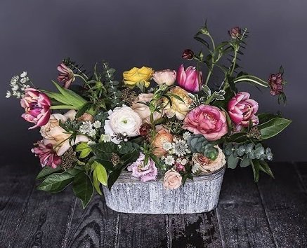 Букет цветов - цветы, тюльпаны, ваза, розы, натюрморт - оригинал