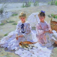 Схема вышивки «Подружки. Владимир Гусев»