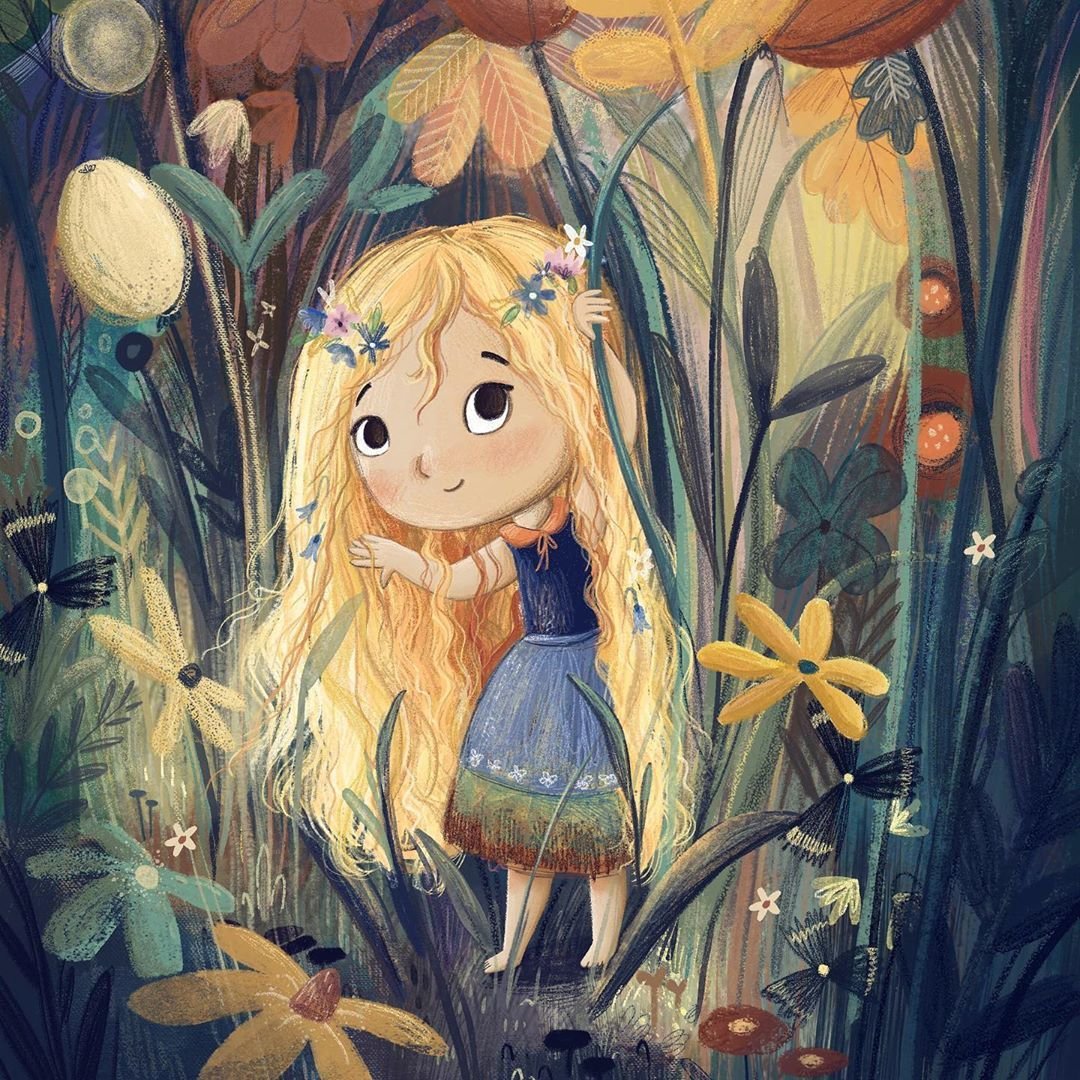 Лето - лес цветы лето сказка эльза - оригинал