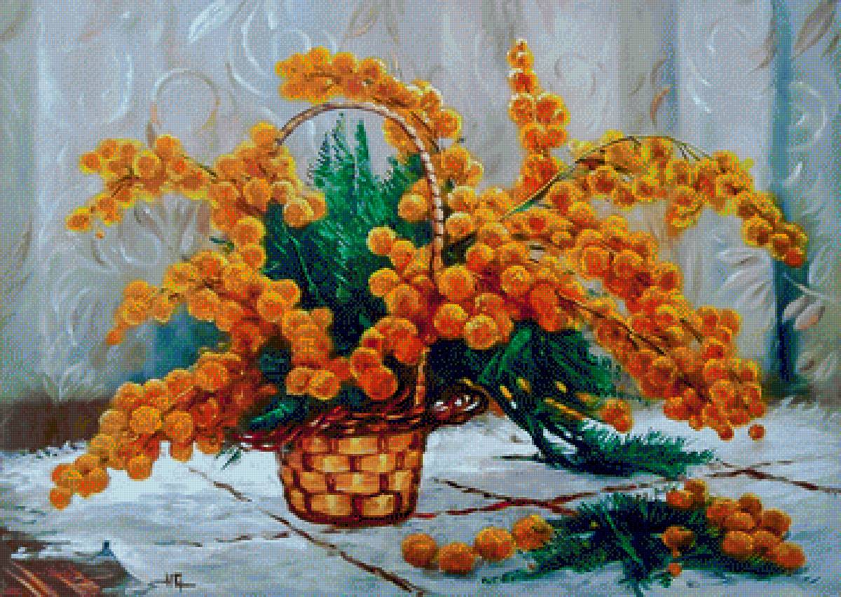 Mimosa Basket. - flowers and gardens. - предпросмотр