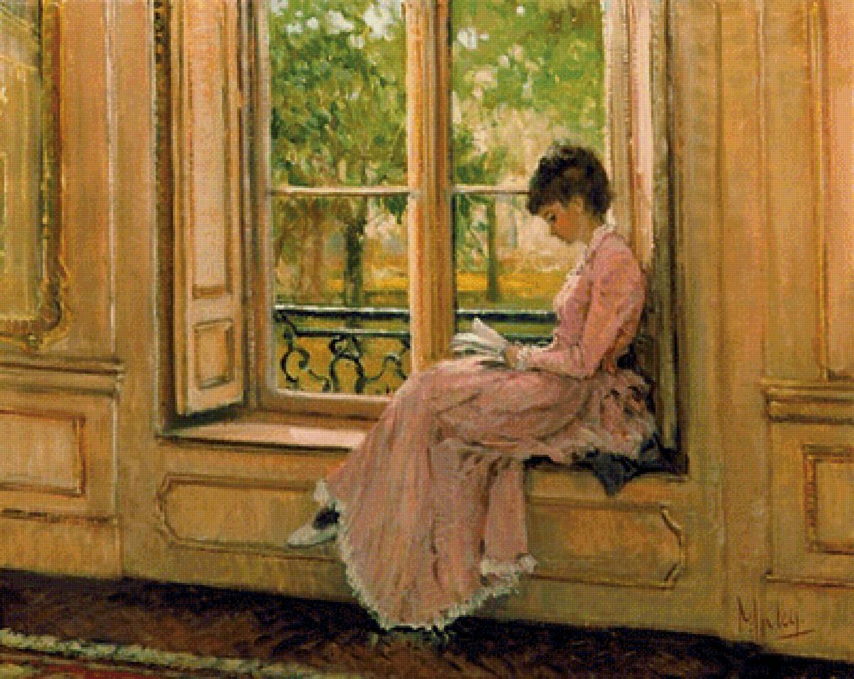 Девушка у окна. Алан Мэйли - девушка, окно, 19 век, живопись - предпросмотр