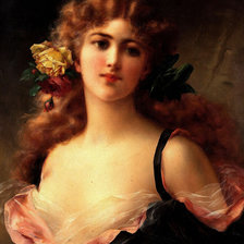 Схема вышивки «Девушка в чёрном. Эмиль Вернон»