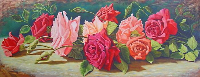 Как хороши,как свежи были розы... - красные цветы, розовые цветы, розовые розы, красные розы, цветы, розы - оригинал