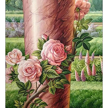 Оригинал схемы вышивки «Розы и колонна.» (№2104021)