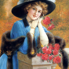 Оригинал схемы вышивки «Дама с цветами. Эмиль Вернон» (№2104087)