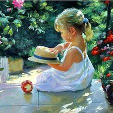 Схема вышивки «На крылечке. Владимир Волегов»