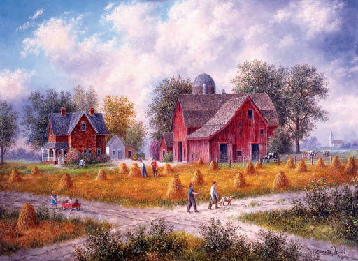 Ферма - урожай, дэннис льюэн, амбар, ферма - оригинал
