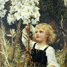 Схема вышивки «Лилии в саду. Фредерик Морган»