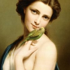 Девушка с попугаем. Фриц Цубер-Бюлер