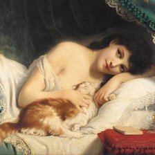 Девушка с кошкой. Фриц Цубер-Бюлер