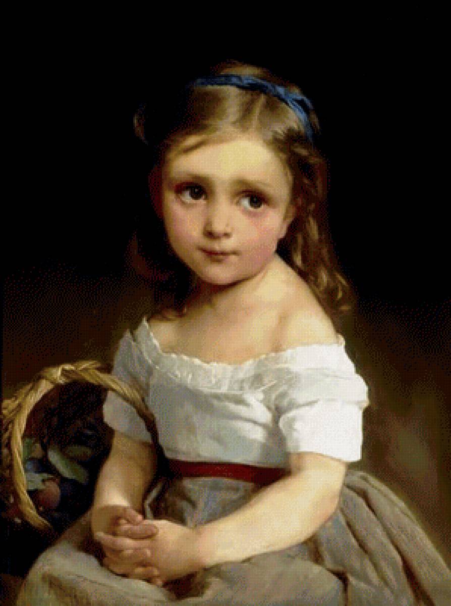 Девочка с корзинкой. Софи Жанжамбр Андерсон - девочка, живопись, 19 век, портрет - предпросмотр