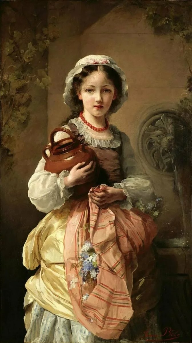Девочка с кувшином. Жанна Боле - девочка, живопись, девушка, 19 век, портрет - оригинал