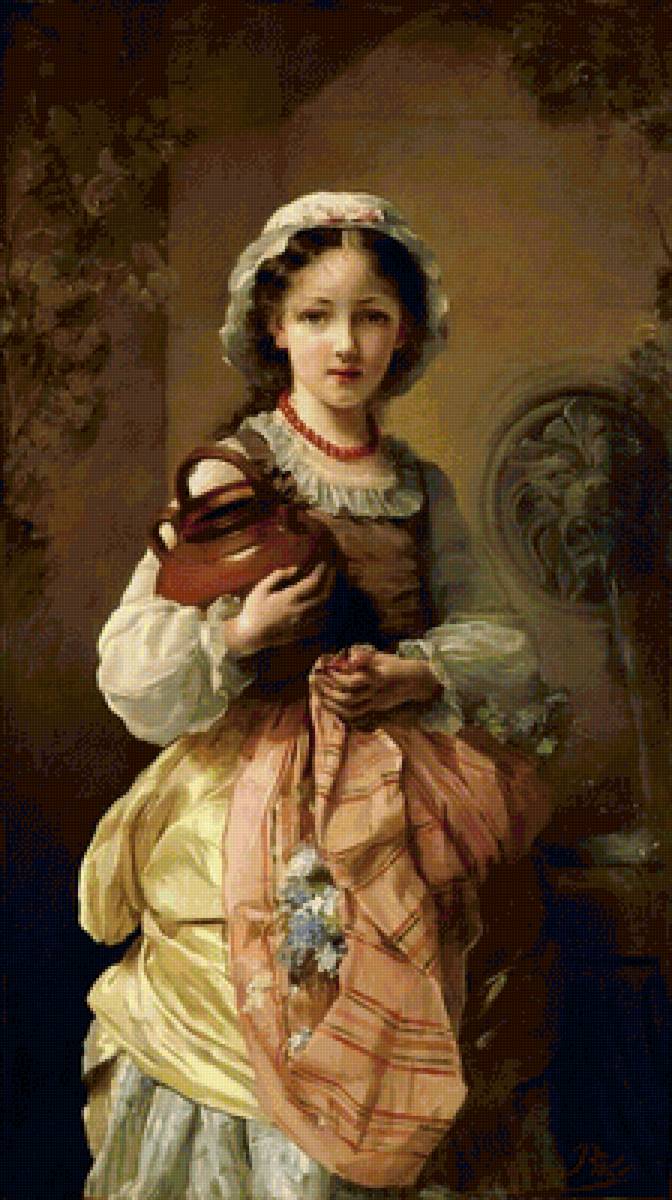 Девочка с кувшином. Жанна Боле - девушка, живопись, портрет, 19 век, девочка - предпросмотр