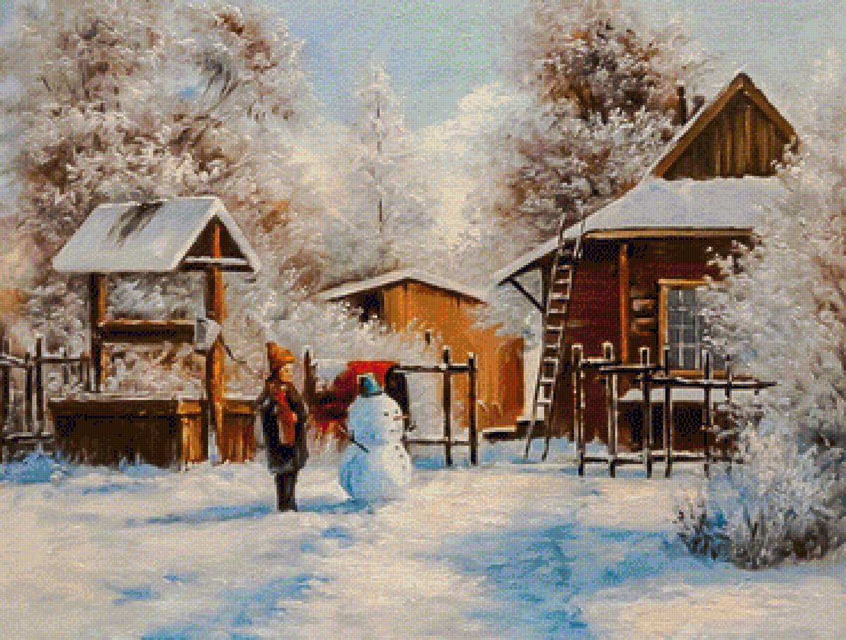 The Girl and the Snowman. - snowscenes.children. - предпросмотр