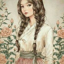 Схема вышивки «Девушка»