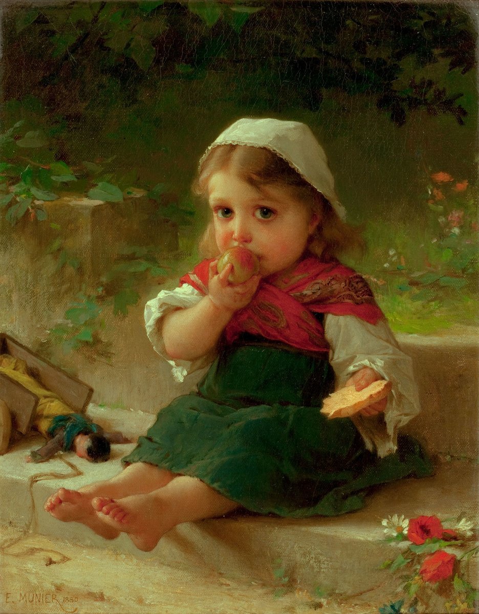 Малышка. Эмиль Мунье - девочка, портрет, живопись, 19 век - оригинал