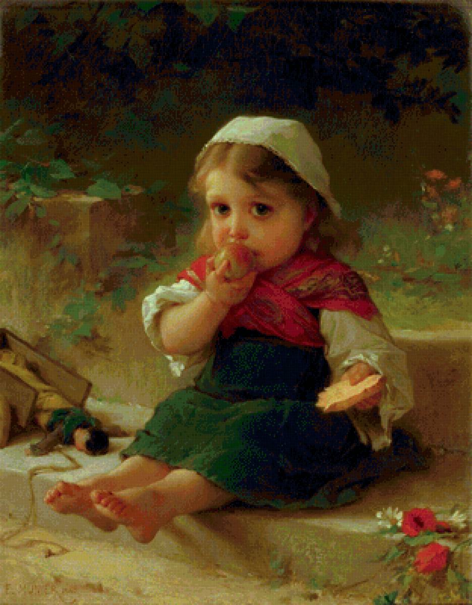 Малышка. Эмиль Мунье - 19 век, живопись, портрет, девочка - предпросмотр