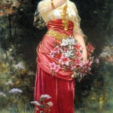 Схема вышивки «Девушка с цветами. ЭМИЛЬ ЭЙСМАН-СЕМЕНОВСКИЙ»